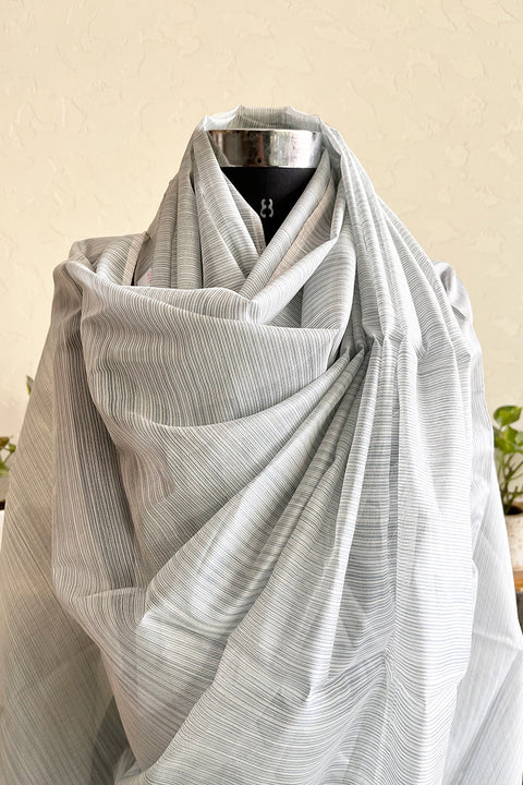 Order Ash Grey Chanderi Handloom Dupatta | Vinusto