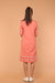 Shift Dress with Lace- inserts in Coral Cotton