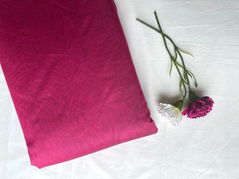 Shop Handwoven Fuchsia Pink Chanderi Silk Fabric With Gold Borderat Best Price online - By Vinusto