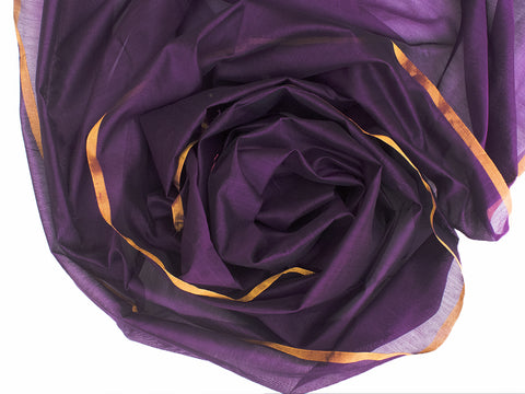 Order Handwoven Chanderi Fabric In Deep Purple - By Vinusto