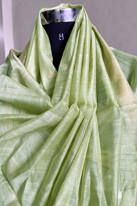 Luxury Pista Green Chanderi Handloom Dupatta | Vinusto