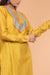 Straight Kurta in Yellow Chanderi Silk with Straight Cotton Pants in Pale Blue (Set of 2)