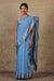 Chanderi Hand Loom Mercerized Silk Saree in Blue with Jacquard border