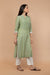 Apple Green Kurta with Kantha Stitch in Handloom Cotton