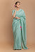 Chanderi Hand Loom Saree in Mint Green with Wrap Blouse (Set of 2)