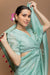 Wrap-Around Blouse with Dori in Mint Green Chanderi Handloom
