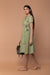 Apple Green Wraparound Dress in Hand loom Cotton from Sambalpur (Set of 2)
