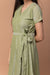 Apple Green Wraparound Dress in Hand loom Cotton from Sambalpur (Set of 2)
