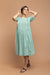 Mint Green Frill Dress in Textured Cotton Dobby