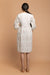 Hand Block Printed Bodycon Dress in White Cotton