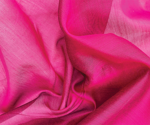 Order Chanderi Handloom Fabric In Meganta With Gold Border - By Vinusto