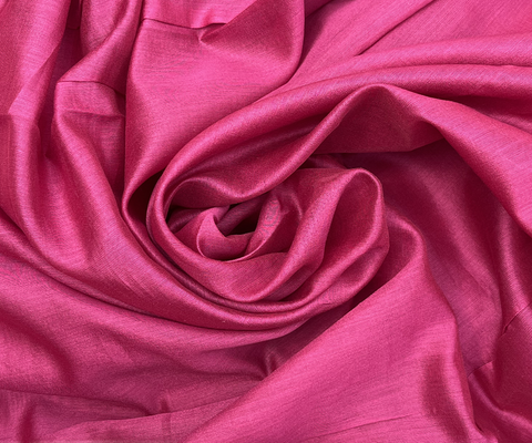 Handwoven Chanderi Fabric in Deep Magenta