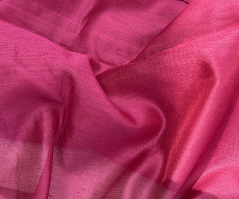 Handwoven Chanderi Fabric in Deep Magenta