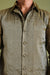 Tobacco Brown Nehru Jacket in Chanderi Tissue Handloom