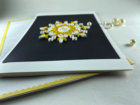 Yellow & White Mandala Card