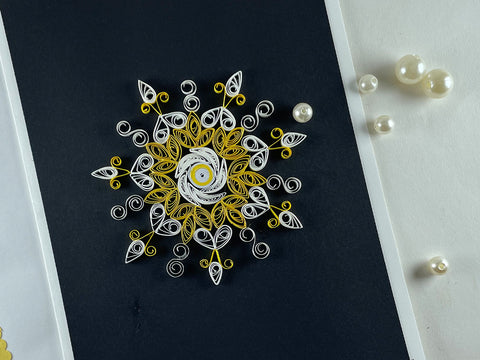 Yellow & White Mandala Card