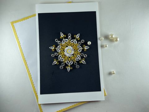 Yellow & White Mandala Card
