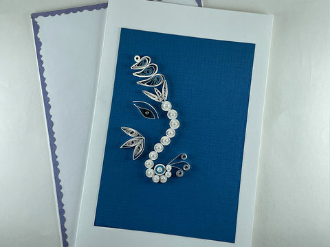 "Ganesha in White Pearls' Card