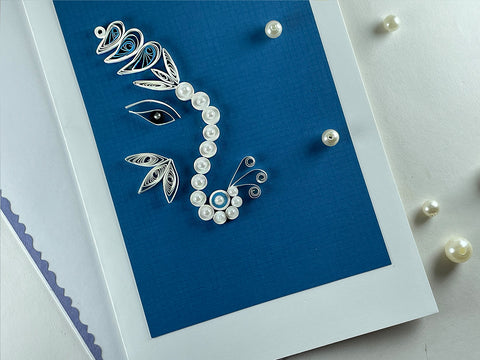"Ganesha in White Pearls' Card