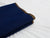 Handwoven Dark Blue Chanderi silk fabric with gold border