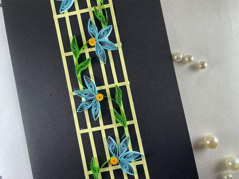 Flowering Vines on the Card -Blue