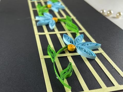 Flowering Vines on the Card -Blue