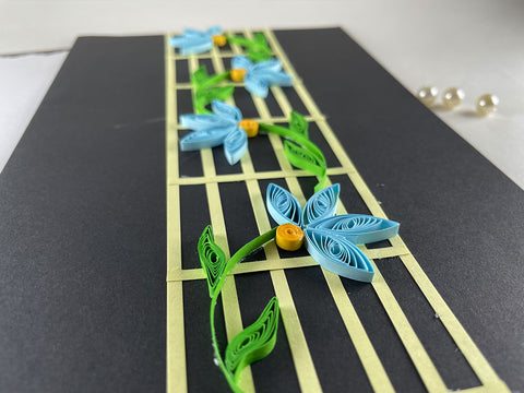 Flowering Vines on the Card -Blue