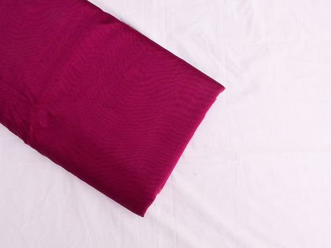 Best Handwoven Fuchsia Pink Chanderi Silk Fabric With Gold Border - By Vinusto