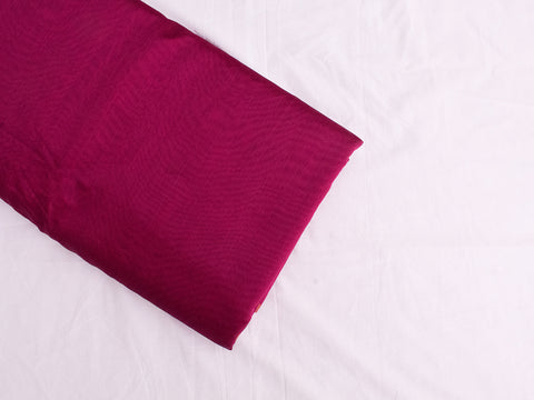 Handwoven Fuchsia Pink Chanderi silk fabric with gold border