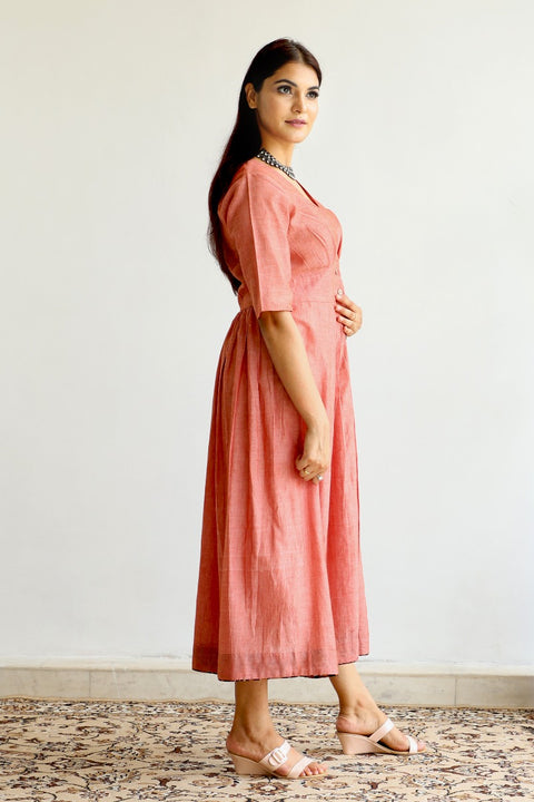Buy Empire Line Cotton Maxi Dress in Orange | Vinusto