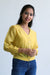 Chanderi Hand Loom Sheer Crop Shirt in Yellow