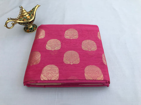 Luxury Chanderi Mercerized Silk Saree in Pink | Elegant Handloom Sarees

