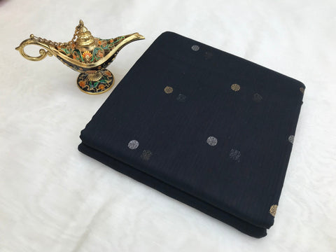Premium Chanderi Mercerized Silk Saree in Black & Red | Elegant Handloom Sarees

