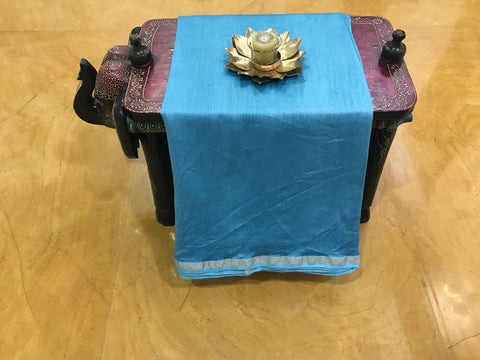 Buy Chanderi Saree in Blue | Elegant and Stylish Cotton Saree for Every Occasion

