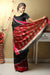 Chanderi Hand Loom Mercerized Silk Saree in Black & Red