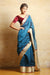 Chanderi Hand Loom Mercerized Silk Saree in Peacock Blue