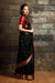 Chanderi Hand Loom Silk Saree in Black and Red