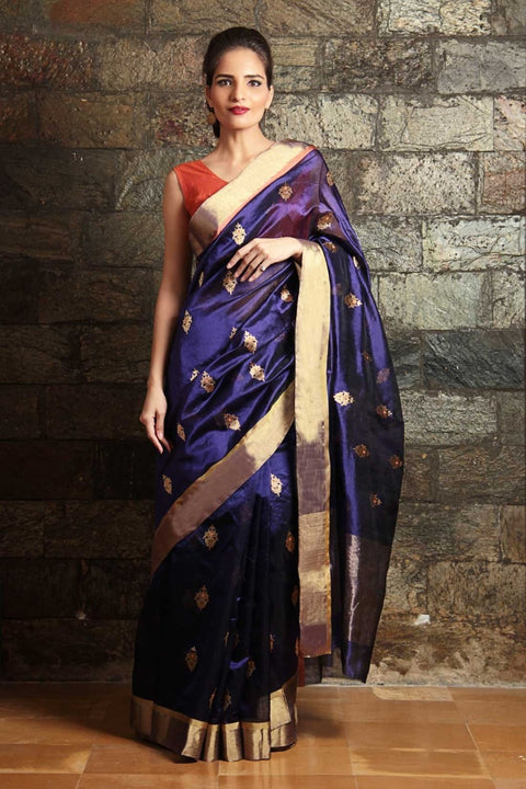 Shop Chanderi Silk Saree in Purple – Elegant & Timeless | Vinusto

