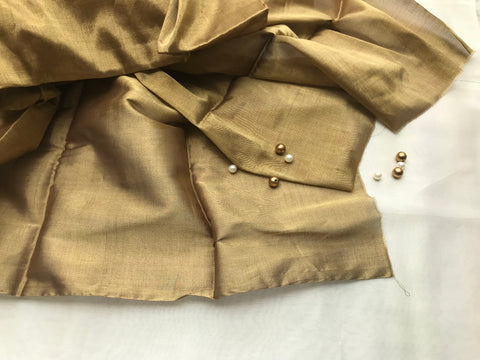 Buy Chanderi Fabric In Golden Zari - By Vinusto