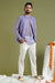 Lavender Silver Stripes Jacket in Chanderi