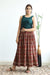 Gathered Skirt In Hand Block Print With Cotton Top In Red & Green (Set Of 2)