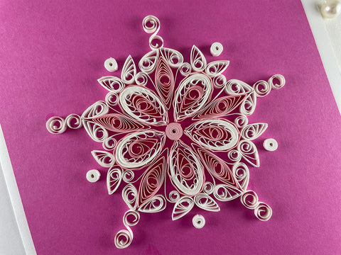 White & Pink Mandala Card