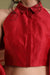 Red Halter Neck Blouse with Collar in Chanderi Handloom