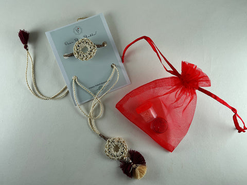 Vinusto- 'Chakra' Crochet Bhai Bhabhi Rakhi with tessals
