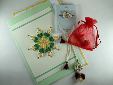 Vinusto- 'Chakra' Crochet Bhai Bhabhi Rakhi with tessals