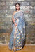 Chanderi Hand Loom Mercerized Silk Saree in Grey