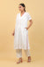 A Line Kimono Sleeves White Cotton Kurta & Salwar With Pink Chanderi Dupatta (Set of 4)