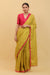 Coordinate Set- Ready To Wear Cotton Saree & Blouse in Lime Yellow and Pink (Set of 2)