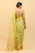 Lime Handwoven Katan Silk Saree With Yellow Border & Motifs