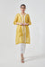 Canary Yellow Chanderi Handloom Shirt Kurta with Lace inserts &  Cotton Pants in White (Set of 3)